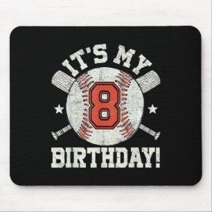 Kids 8th Baseball Birthday Party Boys Sport Fan 8  Mouse Pad
