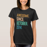 Kids 8th Birthday Awesome Since October 2014 T-Shirt<br><div class="desc">Kids 8th Birthday Awesome Since October 2014.</div>