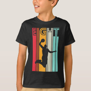 Kids 8th Birthday Basketball Lover Gift 8 Years Ol T-Shirt