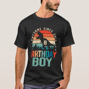 Kids 8th Birthday Boy Awesome Since 2014 8 Year Ol T-Shirt