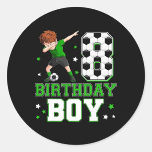 Kids 8th Birthday Boy Soccer 8 Year Old 9yr Boys P Classic Round Sticker