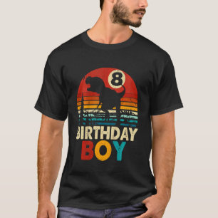 Kids  8th Birthday Boys Dinosaur Rex 8 Years Old B T-Shirt