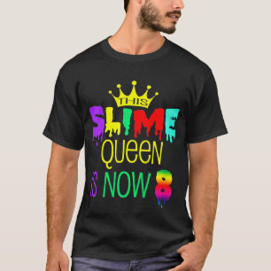Kids 8th Birthday Graphic - This Slime Queen Is No T-Shirt