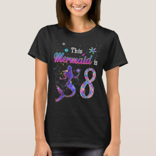 Kids 8th Birthday Mermaid 8 Years Old Ocean Themed T-Shirt