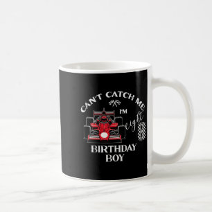 Kids 8th Birthday Race Car Bday Boy Cant Catch Me Coffee Mug