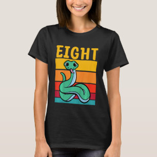 Kids 8th Birthday Retro Snake  Pet Reptile 8 Years T-Shirt