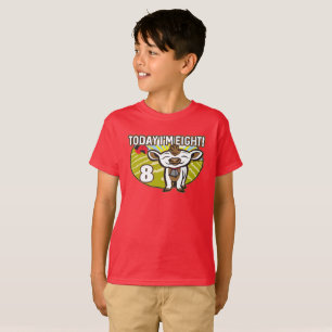 Kid's 8th Birthday Today I'm One! Cute Cow T-Shirt