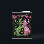 Kids 8th Birthday Witch Pink And Green 8 Years Old Card<br><div class="desc">Kids 8th Birthday Witch Pink And Green 8 Years Old Birthday Girls</div>