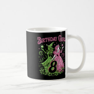 Kids 8th Birthday Witch Pink And Green 8 Years Old Coffee Mug