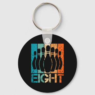 Kids 8th Bowling Birthday 8 Year Old Birthday Bowl Keychain