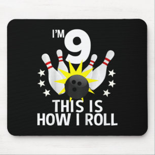 Kids 9 Year Old Bowling Birthday Party Shirt How I Mouse Pad