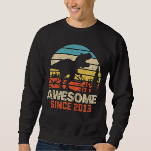 Kids 9 Year Old Boy 9th Birthday Dinosaur Awesome Sweatshirt