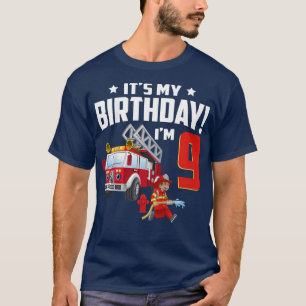Kids 9 Year Old Gifts It's My 9th Birthday Boy Fir T-Shirt