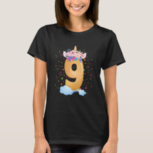Kids 9 Year Old  Girls 9th Birthday Girl Flower Un T-Shirt