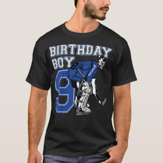 Kids 9 Year Old Ice Hockey Goalie Themed 9th Boy T-Shirt