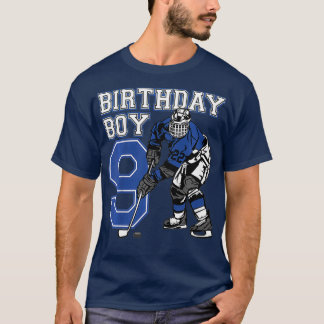 Kids 9 Year Old Ice Hockey Themed Birthday Party T-Shirt