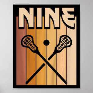 Kids 9 Year Old Lacrosse Birthday Boy Girl 9th Bir Poster