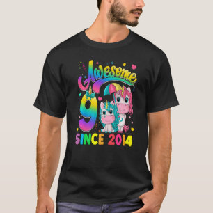 Kids 9 Year Old Since 2014 Princess Unicorn 9th B  T-Shirt