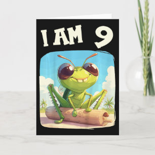 Kids 9 Years Old 9 Birthday Crickets Boy Girl Cric Card