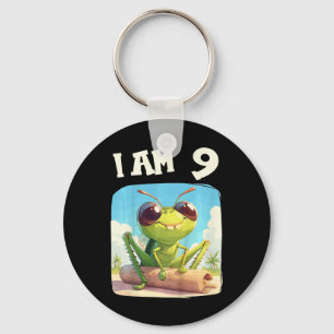 Kids 9 Years Old 9 Birthday Crickets Boy Girl Cric Keychain