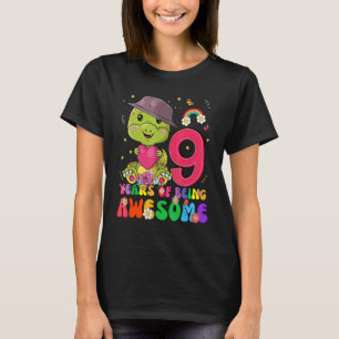 Kids 9 Years Old  Boys Girls Cute Dinosaur 9th Bir T-Shirt