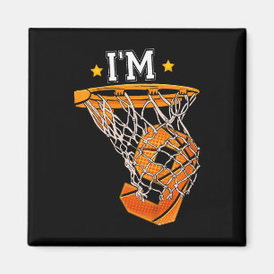 Kids 9th Birthday Basketball  I'm 9 Boy Girl 6th B Magnet