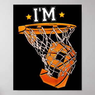 Kids 9th Birthday Basketball  I'm 9 Boy Girl 6th B Poster