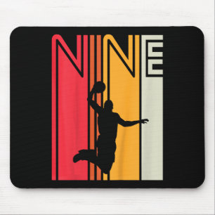 Kids 9th Birthday Basketball Lover 9 Years Old Ret Mouse Pad