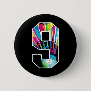 Kids 9th Birthday Boy Dminton Player Dminton 9 Yea 2 Inch Round Button