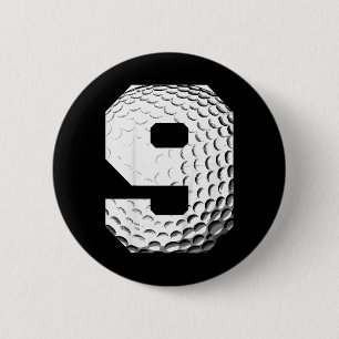 Kids 9th Birthday Boy Golf Player Golf 9 Years Old 2 Inch Round Button