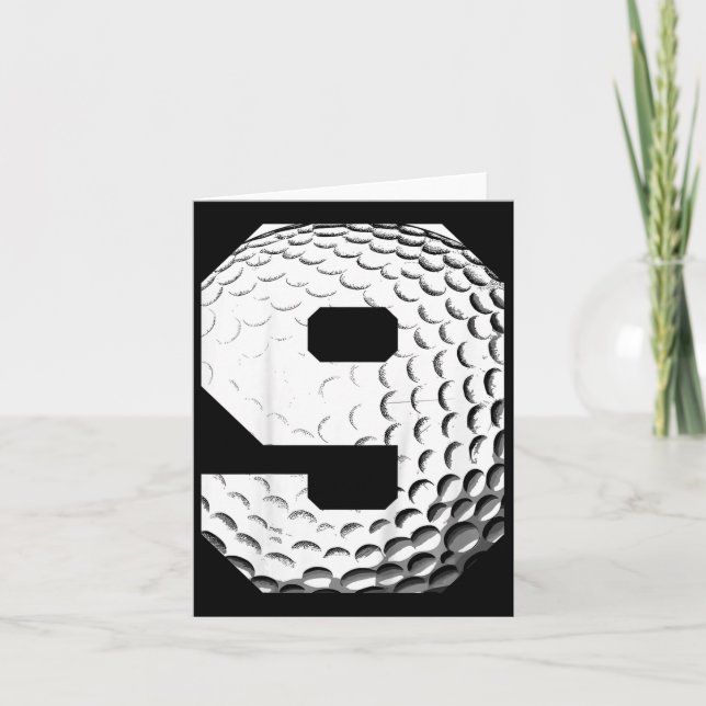 Kids 9th Birthday Boy Golf Player Golf 9 Years Old Card (Front)