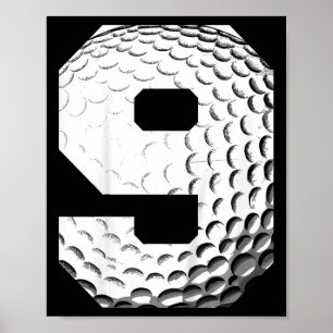 Kids 9th Birthday Boy Golf Player Golf 9 Years Old Poster