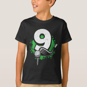Kids 9th Birthday Boy Golf Player Golf 9 Years Old T-Shirt