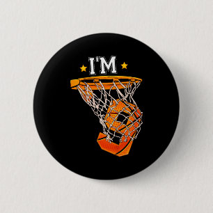 Kids 9th Birthday Bysketbyll Im 9 Boy Girl 6th Bi  2 Inch Round Button