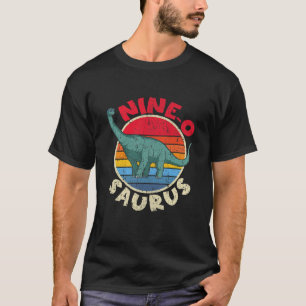 Kids 9Th Birthday Nine O Saurus I Brachiosaurus I T-Shirt