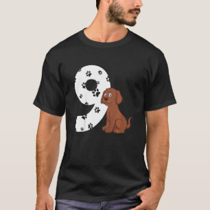 Kids 9th Birthday Party Cake Labrador Puppy Dog Ow T-Shirt