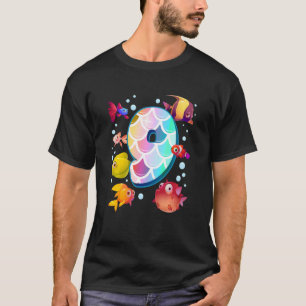 Kids 9th Birthday Rainbow Fish Tetra Popper Fish T-Shirt