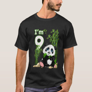 Kids 9th Birthday Shirt Girls Panda Gift Birthday