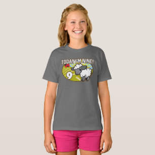 Kid's 9th Birthday Today I'm Nine! Cute Lamb T-Shirt