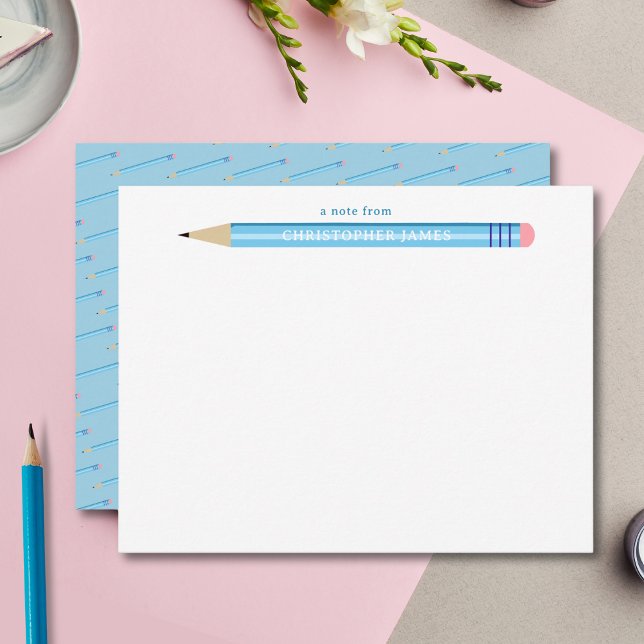 Kid's A Note From Pencil Flat Note Card (Creator Uploaded)