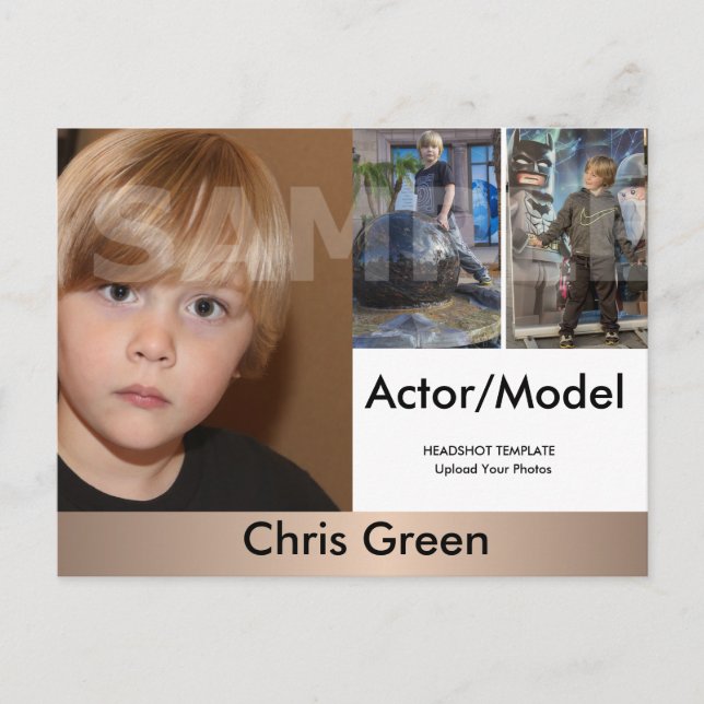 Kids Actor & Model Headshot Comp Postcard (Front)