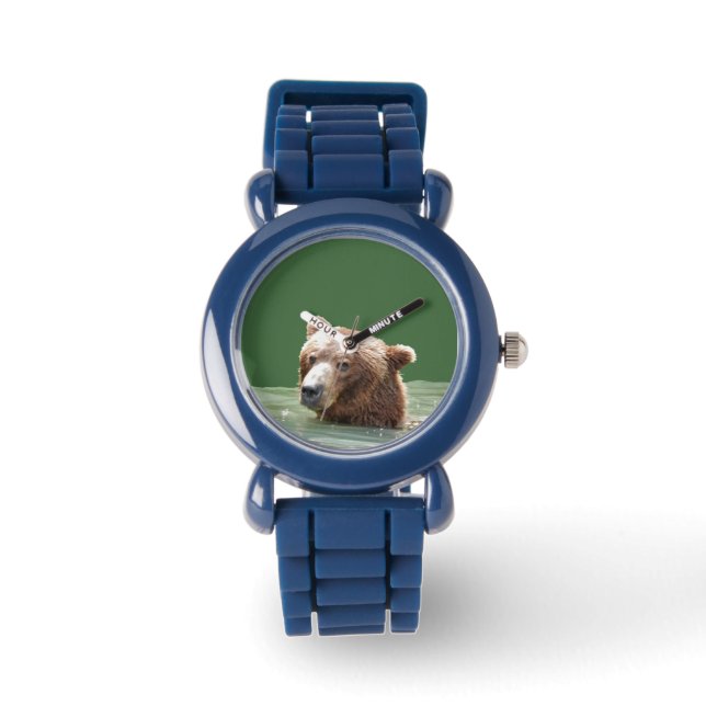 Kid's Adjustable Bezel Watch w/ grizzly bear (Front)