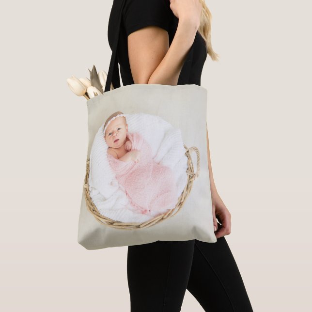 Kids Adorable Bunny Rabbit Easter Pink Hearts Tote Bag (Close Up)