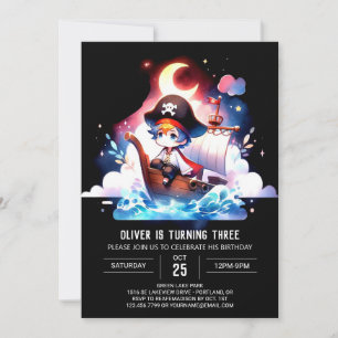 Kids Adorable Pirate Birthday Invitation