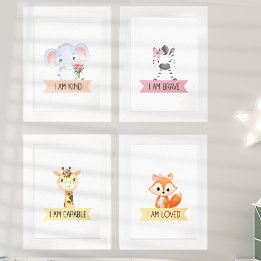 Kids Affirmation Art - Cute animals Gallery