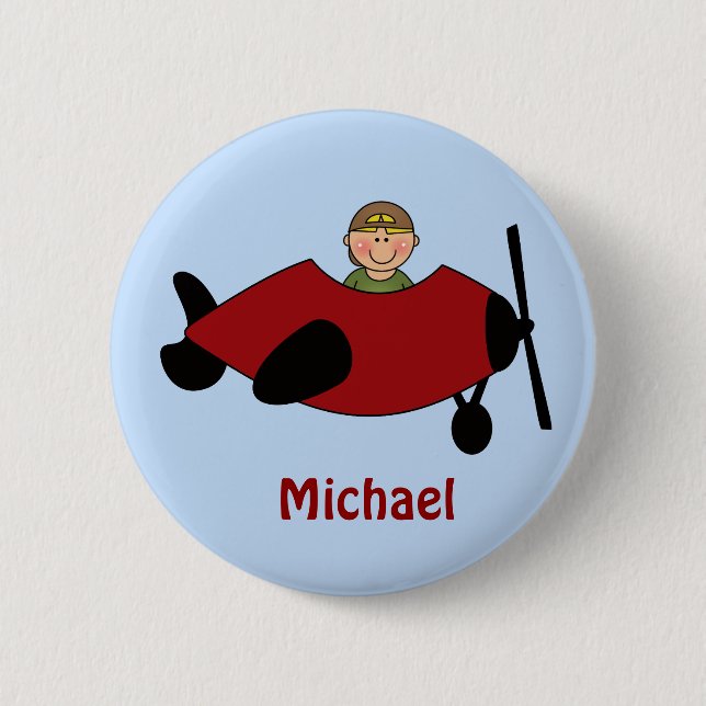 Kids Airplane Favour Button (Front)