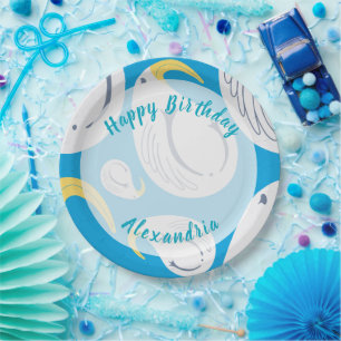 Kids Albatross Birthday - Ocean Theme Table Decor Paper Plate