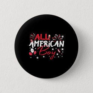 Kids All American Boy For Independence Day Boys Pa 2 Inch Round Button