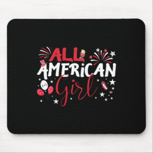 Kids All American Girl For Independence Day Girls Mouse Pad