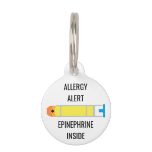 Kids Allergy Alert Epinephrine Inside Emergency Pet Tag